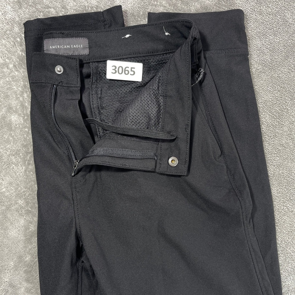 American Eagle Active Flex Pants Men‎ 31x29 Black Technical Stretch Trousers